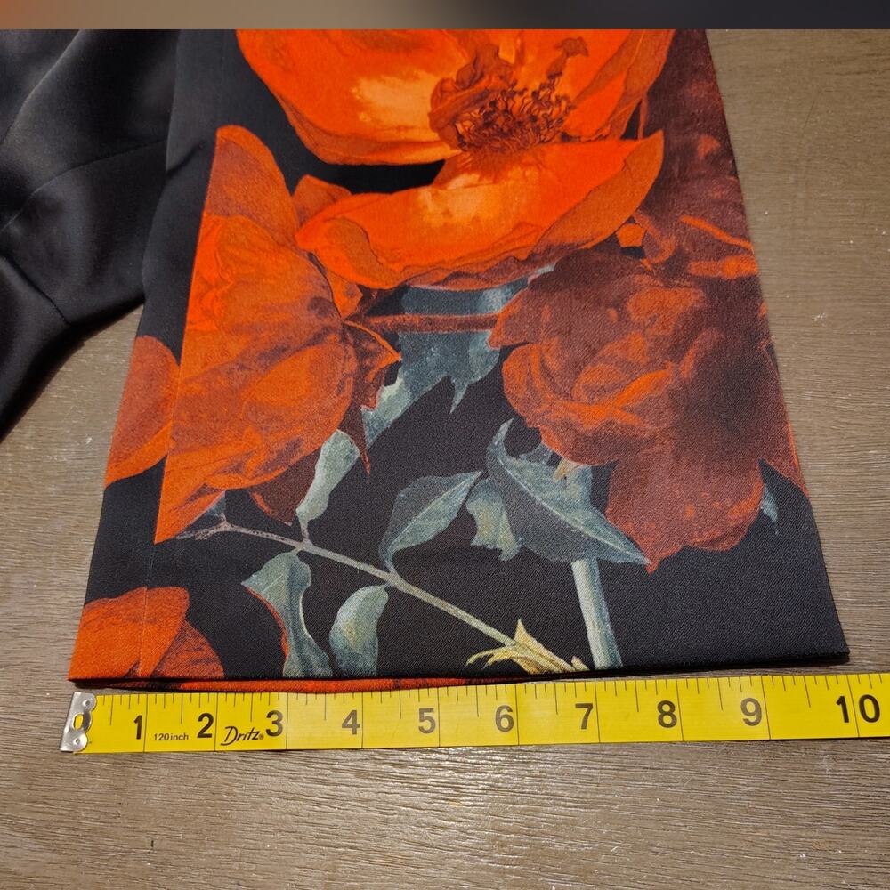 Alice + Olivia Pants Ronnie Peony Petals Bright Ruby Floral Size 4 - Picture 10 of 16